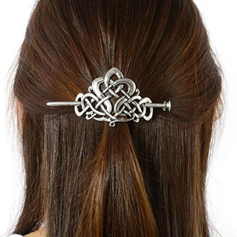 Silver Celtic Knot Hair Pin Slide Hair Accessory